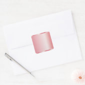 Aangepaste tekst naam logo lege sjabloon roze goud vierkante sticker (Envelop)