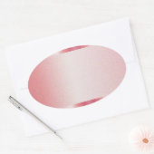 Aangepaste tekst naam logo roze goud blanco sjablo ovale sticker (Envelop)