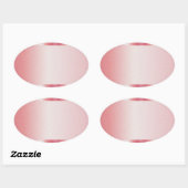 Aangepaste tekst naam logo roze goud blanco sjablo ovale sticker (Vel)