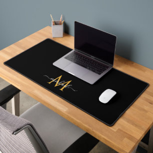 Aangepaste tekst naam monogram minimalist zwart & bureaumat