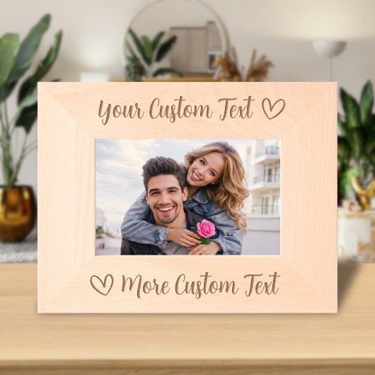 Aangepaste tekst naam script typografie hart liefd gegraveerde lijstjes