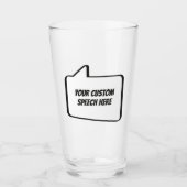 Aangepaste tekst & naam Spraakbel Glas (Voorkant)