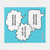 Aangepaste tekst & naam Spraakbubbels Fleece Deken (Voorkant (Horizontaal))