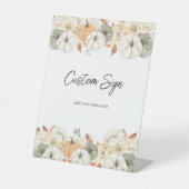 Aangepaste tekst najaar rotsherfst reclamebord met voetstuk (Voorkant)