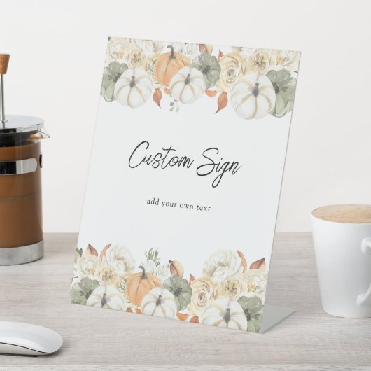 Aangepaste tekst najaar rotsherfst reclamebord met voetstuk (Insitu)