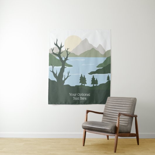 Aangepaste tekst Natuur Illustratie Wandkleed (In situ)
