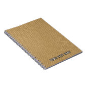 Aangepaste tekst natuurlijke jute jute stof textuu notitieboek (Rechterzijde)