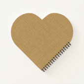 Aangepaste tekst natuurlijke jute textuur hartvorm notitieboek (Achterkant)