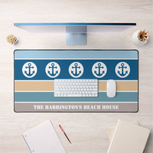 Aangepaste tekst Nautical Stripes Bureaumat