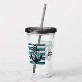 Aangepaste tekst nautisch anker acryl drinkbeker (Achterkant)