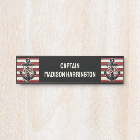 Aangepaste tekst nautisch anker deurbordje (Voorkant)