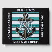 Aangepaste tekst nautisch anker gastenboek (Voorkant)