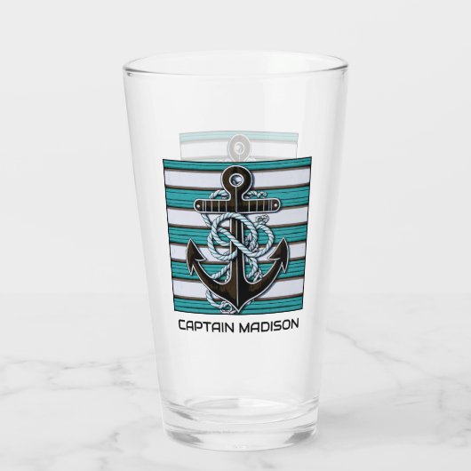 Aangepaste tekst nautisch anker glas (Achterkant)