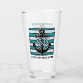 Aangepaste tekst nautisch anker glas (Voorkant)