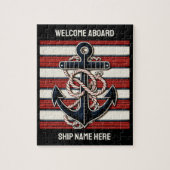 Aangepaste tekst nautisch anker legpuzzel (Verticaal)