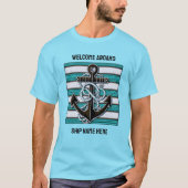 Aangepaste tekst nautisch anker t-shirt (Voorkant)