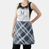 Aangepaste tekst Navy Blue White Buffalo Plaid Mon Schort (Insitu)