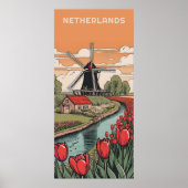Aangepaste tekst Nederland Windmolens Poster (Voorkant)
