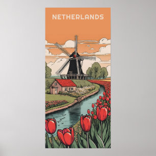 Aangepaste tekst Nederland Windmolens Poster