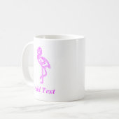 Aangepaste tekst neon roze flamingo business logo koffiemok (Voorkant links)