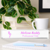 Aangepaste tekst neon roze flamingo business logo naambordje