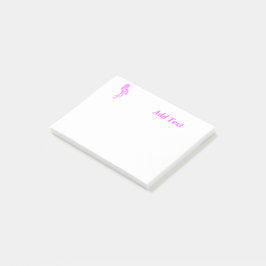Aangepaste tekst neon roze flamingo business logo post-it® notes