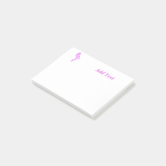 Aangepaste tekst neon roze flamingo business logo post-it® notes (Schuin)