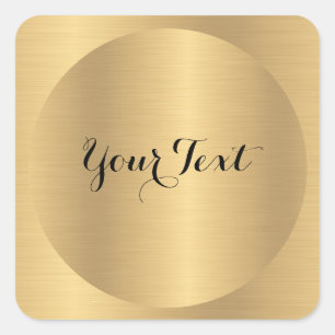 Aangepaste tekst nep goud sjabloon kalligrafie scr vierkante sticker