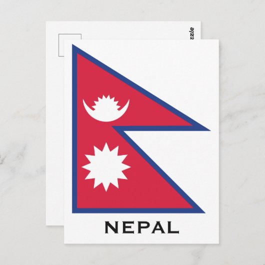 Aangepaste tekst Nepal Flag Briefkaart (Voorkant / Achterkant)