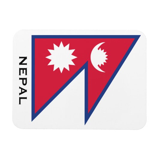 Aangepaste tekst Nepal Flag Magneet (Horizontaal)