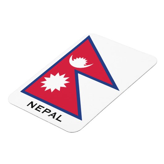 Aangepaste tekst Nepal Flag Magneet (Linkerzijde)
