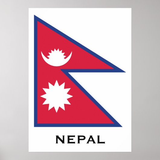 Aangepaste tekst Nepal Flag Poster (Voorkant)