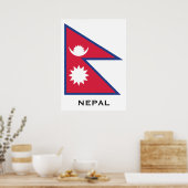 Aangepaste tekst Nepal Flag Poster (Keuken)