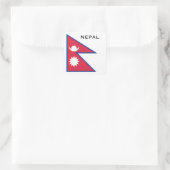 Aangepaste tekst Nepal Flag Vierkante Sticker (Tas)