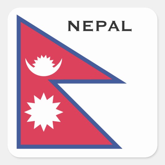 Aangepaste tekst Nepal Flag Vierkante Sticker (Voorkant)