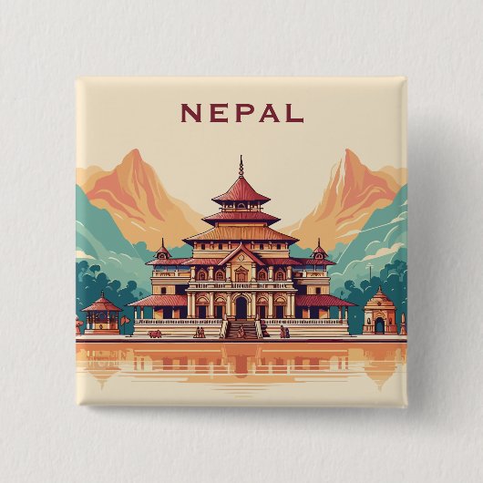 Aangepaste tekst Nepal Vierkante Button 5,1 Cm (Voorkant)