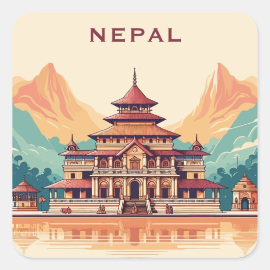 Aangepaste tekst Nepal Vierkante Sticker (Voorkant)