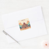 Aangepaste tekst Nepal Vierkante Sticker (Envelop)