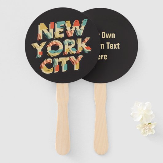 Aangepaste tekst New York City hand fans Handwaaier (Voorkant en achterkant)