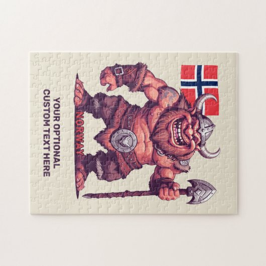 Aangepaste tekst Noorse trol Legpuzzel (Horizontaal)