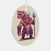 Aangepaste tekst Noorse trol Metalen Ornament (Voorkant Rechts)