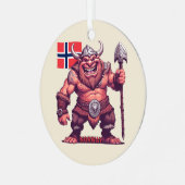 Aangepaste tekst Noorse trol Metalen Ornament (Voorkant links)