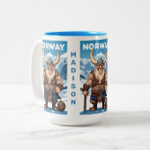 Aangepaste tekst Noorse trol Tweekleurige Koffiemok (Voorkant links)