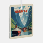 Aangepaste tekst Noorwegen Metalen Ornament (Voorkant Rechts)