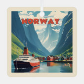 Aangepaste tekst Noorwegen Metalen Ornament (Voorkant)