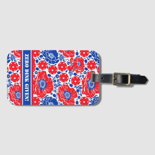 Aangepaste tekst Nul Dink Gegeven Pickleball Bagagelabel (Voorkant (horizontaal))