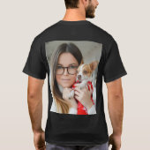Aangepaste tekst of naam en foto op de achterkant t-shirt (Achterkant)