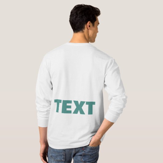 Aangepaste tekst of naam Mannen Modern dubbelzijdi T-shirt (Achterkant volledig)