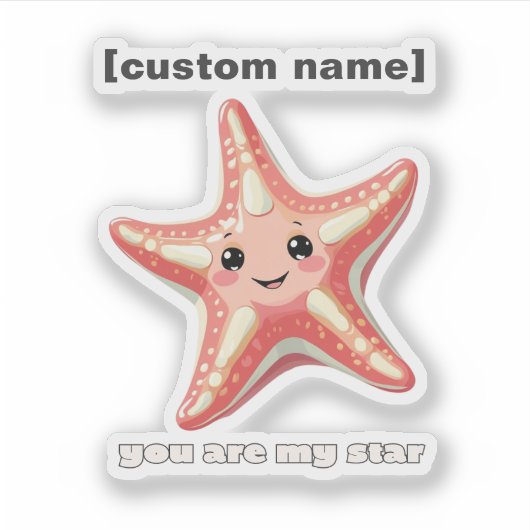 Aangepaste tekst of naam Star Stickers (Voorkant)