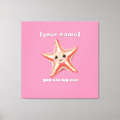 Aangepaste tekst of naam Starfish Design Canvas Afdruk (Voorkant)